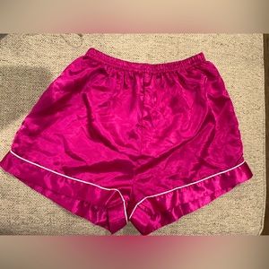 Hot pink silk pj shorts